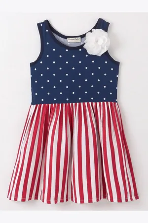 CrayonFlakes Girls Polka Dots Printed Fit & flare Dress