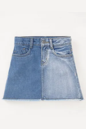 Ed-a-Mamma Girls Above Knee Pure Cotton A-Line Skirt