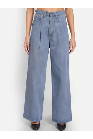 AngelFab Women Relaxed Fit High-Rise Cotton Jeans