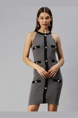 SHOWOFF Round Neck Bodycon Dress