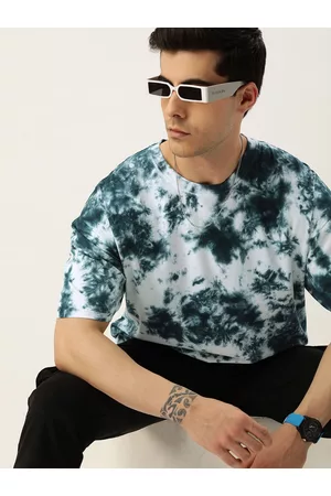 Kook N Keech Tie and Dye Drop-Shoulder Sleeves Loose Pure Cotton T-shirt