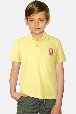 Gini and Jony Boys Conversational Printed Polo Collar Cotton T-shirt