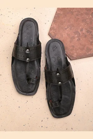 House of Pataudi Men Textured One Toe Comfort Sandals