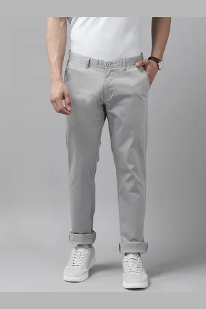 men tapered fit low rise chinos trousers