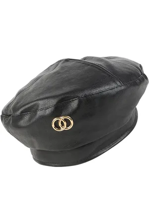 iSWEVEN Unisex Black & Gold-Toned Ascot Cap