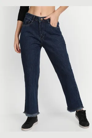 AngelFab Women Jean Straight Fit Mid-Rise Cotton Jeans