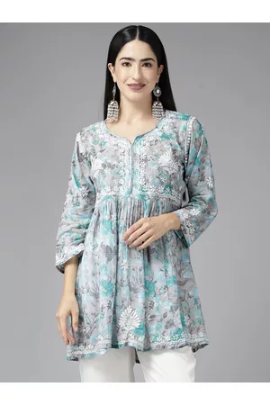 ADAM Co. Floral Embroidered Chikankari Kurti