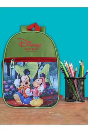 Kuber Industries Kids Mickey & Minnie Printed 2 Compartment Kids School Bag Backpack