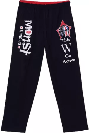 Sweet Angel Girls Navy Blue & White Solid Straight Fit Outdoor Track Pants