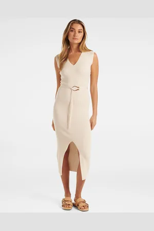 Forever New V-Neck Bodycon Midi Dress With Belt