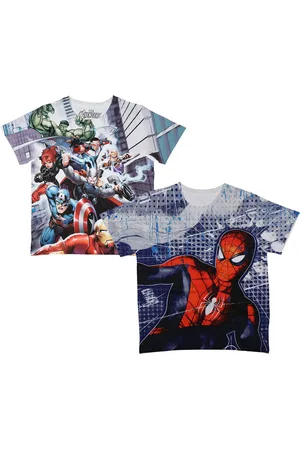 Wear Your Mind Boys White Printed Round Neck T-shirt Pack of 2
