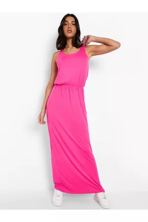 Boohoo Solid Gathered & Pleated Maxi Dress