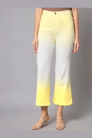 Guti Women Flared High-Rise Stretchable Cotton Ombre Jeans
