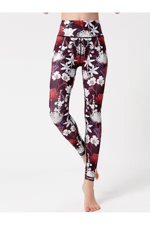 JC Collection Women Floral Printed Slim-Fit Gym Tights