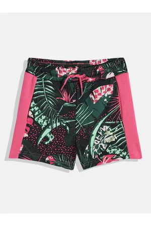 PUMA Girls Tropical Print Regular Fit Mid-Rise T7 Vacay Queen AOP Youth Regular Shorts