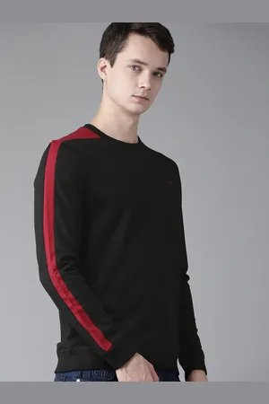 Park Avenue Men Black Solid Sweatshirt