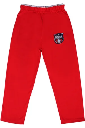 Sweet Angel Boys Red Solid Straight-Fit Track Pants