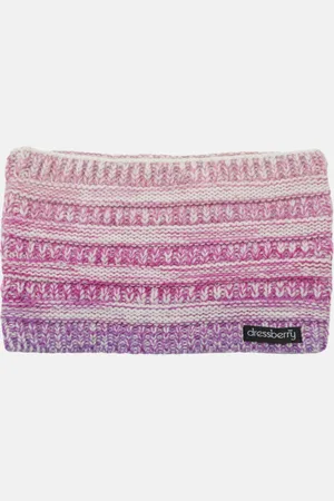 DressBerry Women Pink & White Self Design Beanie