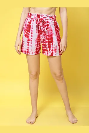 Claura Women Tie & Dye Mid-Rise Lounge Shorts