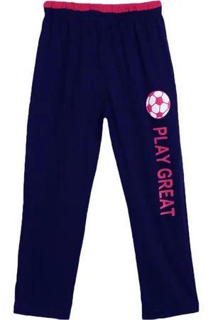 Sweet Angel Girls Navy Blue Solid Straight-Fit Track Pants