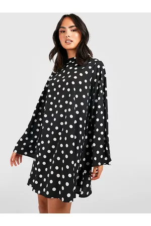 Boohoo Polka-Dots Print A-Line Mini Dress
