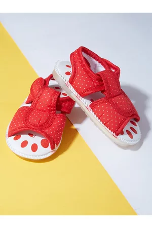 CHiU Unisex Kids Red & White Comfort Sandals