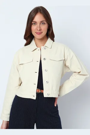 VERO MODA Jeans Couture Cotton Crop Denim Jacket