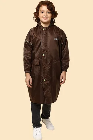 THE CLOWNFISH Oliver Kids Waterproof Reversible Hooded Long Rain Jacket