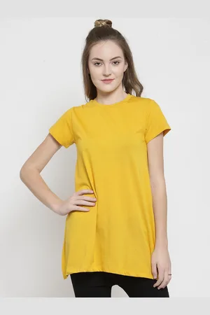 Kalt Women Mustard Yellow Solid Tunic