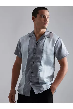 Boohoo Panelled Satin Casual Shirt