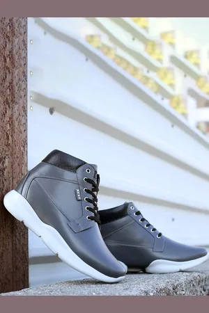 BXXY Men High-Top Lightweight Hidden Elevator Height Increasing Lace-Up Sneakers