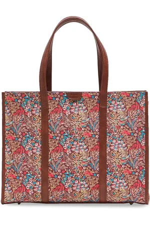 TEAL Floral Printed Oversized Shopper Tote Bag