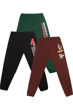 Fashionable Girls Pack Of 3 Typography Printed Cotton Joggers