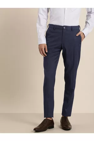 Slim Fit Flat-Front Formal Trousers