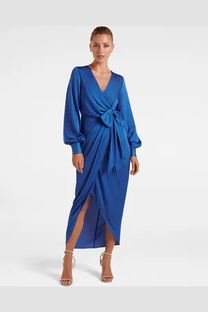 Forever New V-Neck Bow Tulip Wrap Midi Dress