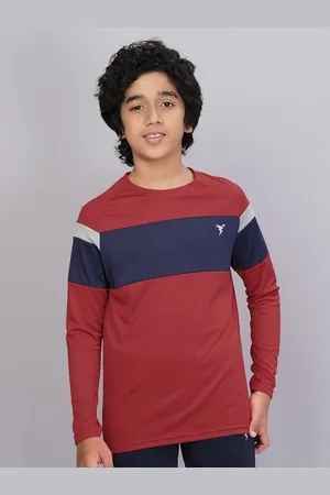 TECHNOSPORT Boys Colourblocked Antimicrobial Slim Fit Sports T-shirt