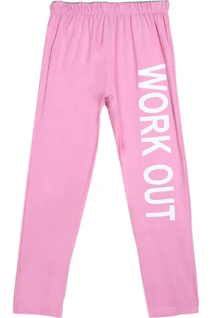 Sweet Angel Boys Pink & White Typography Printed Straight-Fit Pure Cotton Track Pants