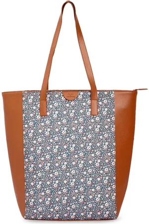 TEAL Floral Printed Tote Bag
