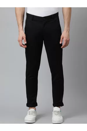 Richlook Men Black Smart Slim Fit Chinos Trousers