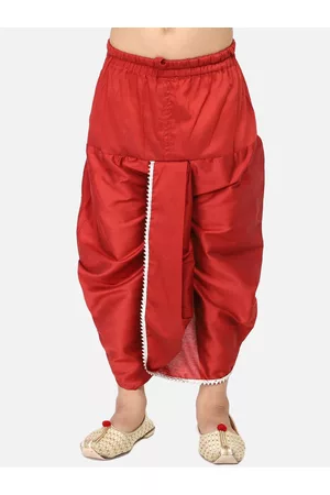 TABARD Boys Maroon Solid Dhoti Pants
