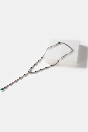 SHAYA Women Green & Maroon Sterling Silver Oxidised 925 Silver Necklace