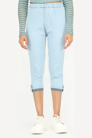 AngelFab Women Skinny Fit High Rise Cotton Capris