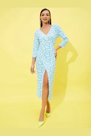 ATHENA V-Neck Print A-Line Maxi Dress