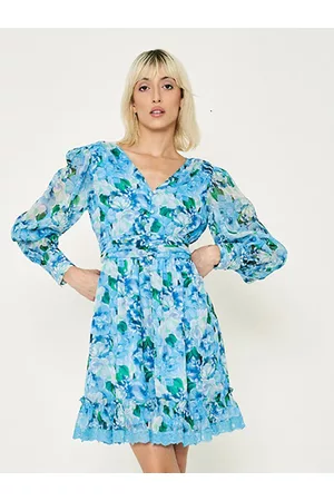 COVER STORY Floral Printed Fit & Flare Mini Dress