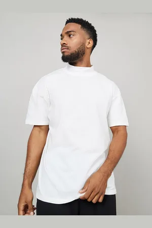 Styli White High Neck Oversized Cotton T-shirt