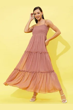 ATHENA Shoulder Straps Chiffon Maxi Dress
