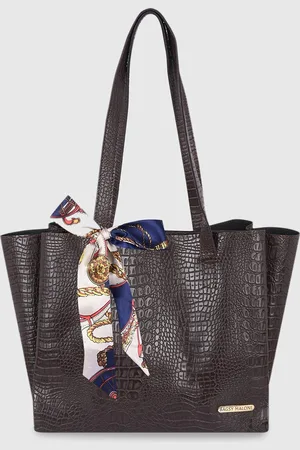 Bagsy Malone Textured Structured Tote Bag With Scarf