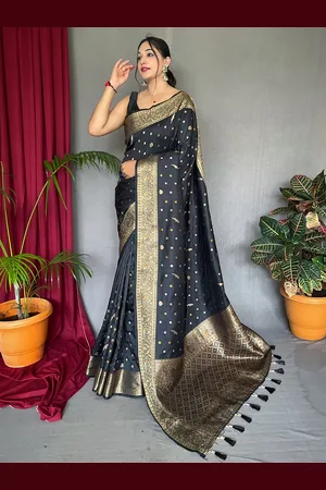 Woven Design Zari Silk Blend Saree–