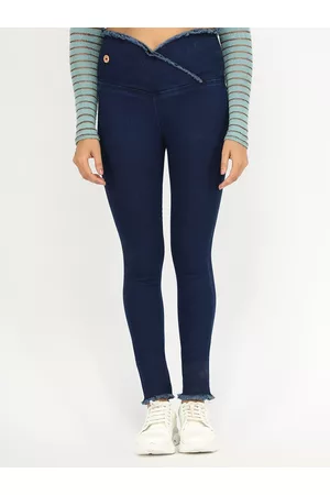 AngelFab Women Skinny Fit Mid-Rise Cotton Denim Jeggings
