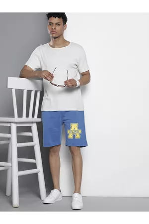 Boohoo Men Blue Printed Shorts
